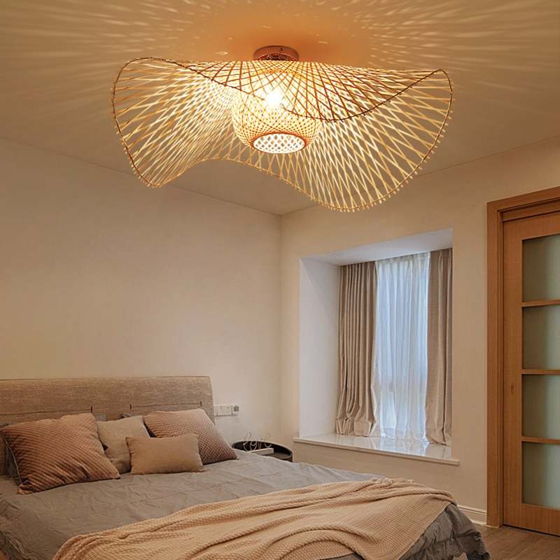Japanese Design Rattan Pendant Lamp for Serene Interiors 65x21cm Calora
