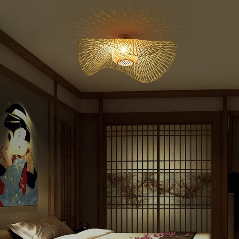 Japanese Design Rattan Pendant Lamp for Serene Interiors Calora