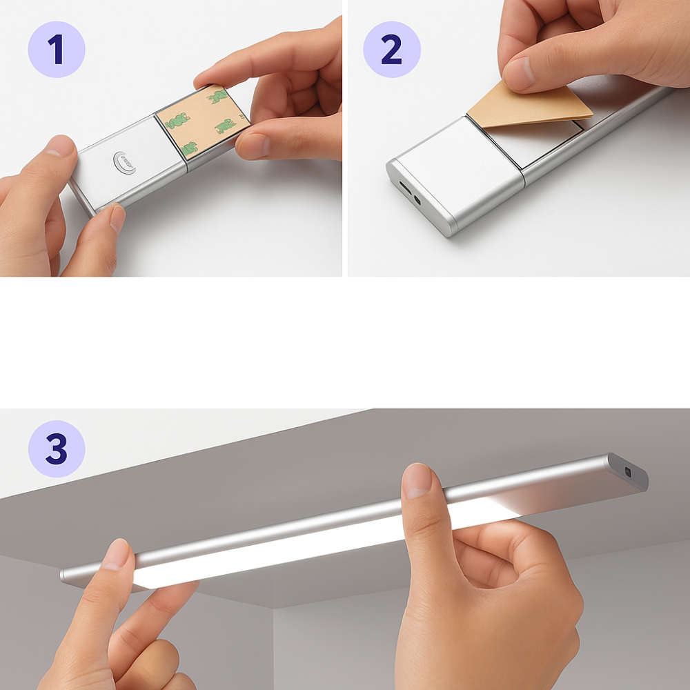 Wireless Motion Sensor Lamp USB Charging Easy Install NALANI