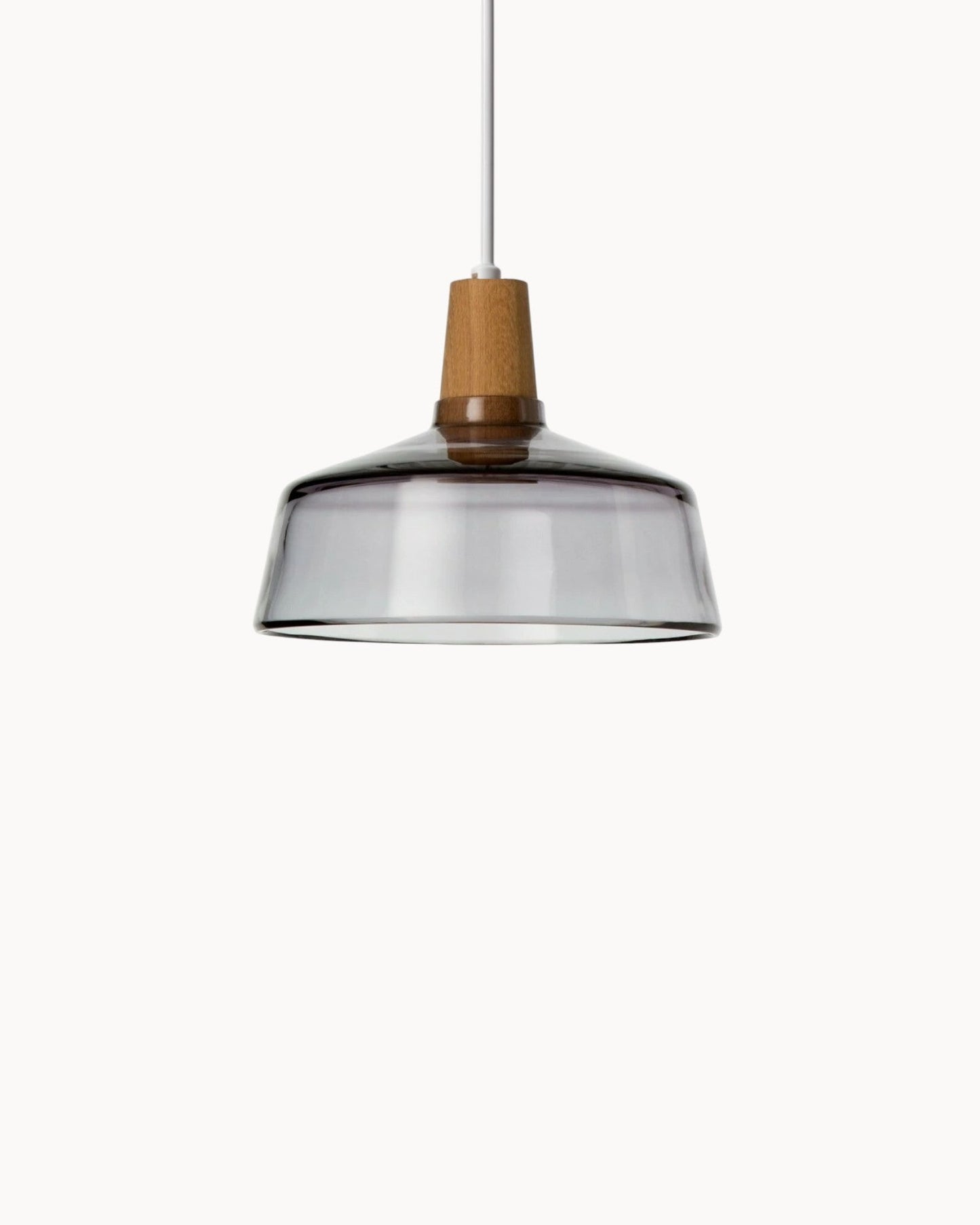 Navetti | Loft lamp - Modern Nordic glass lamps with wooden base, E27 Smoke B NALANI
