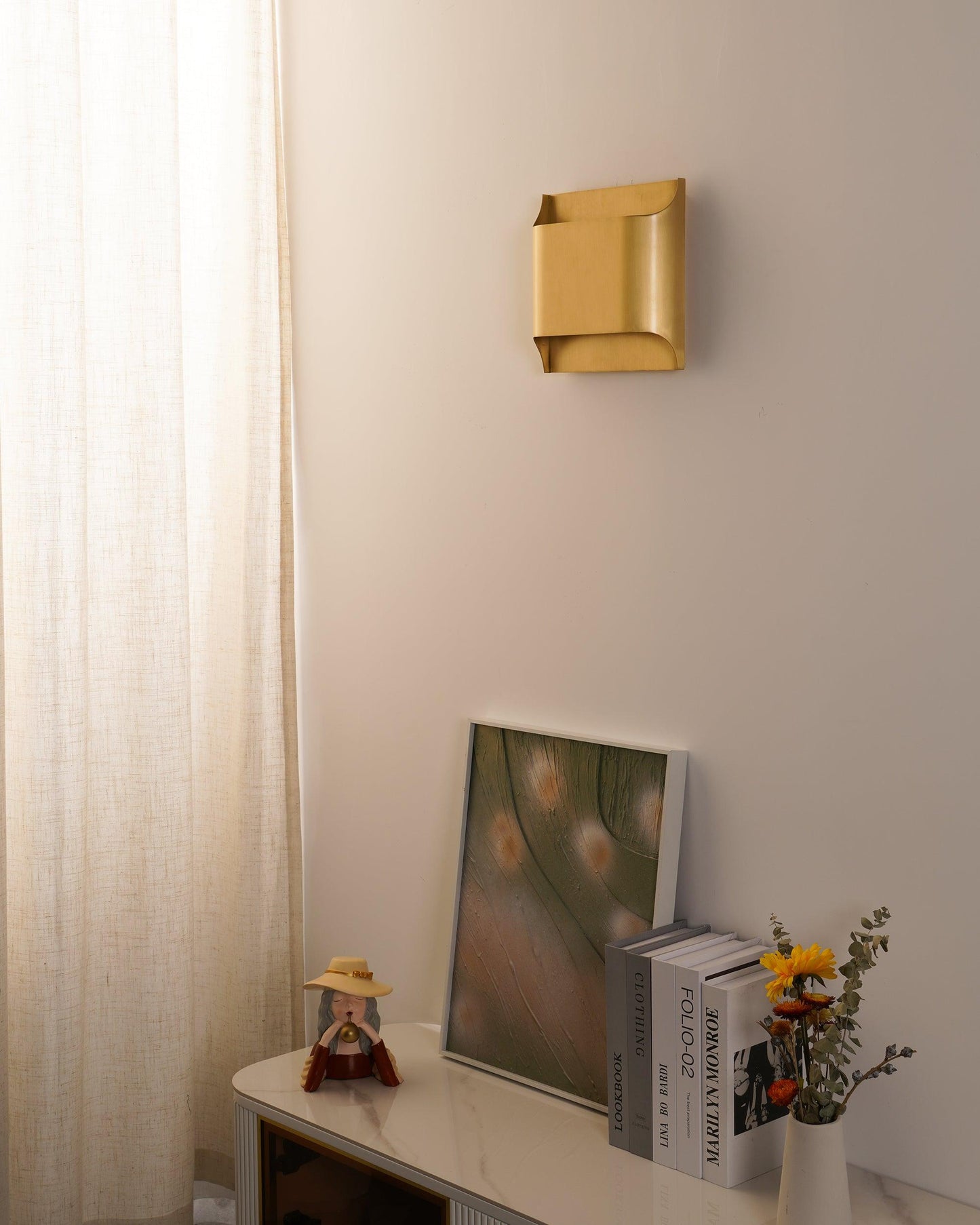 Brass Wall Lamp With Vintage Finish And Oil Coating NALANI