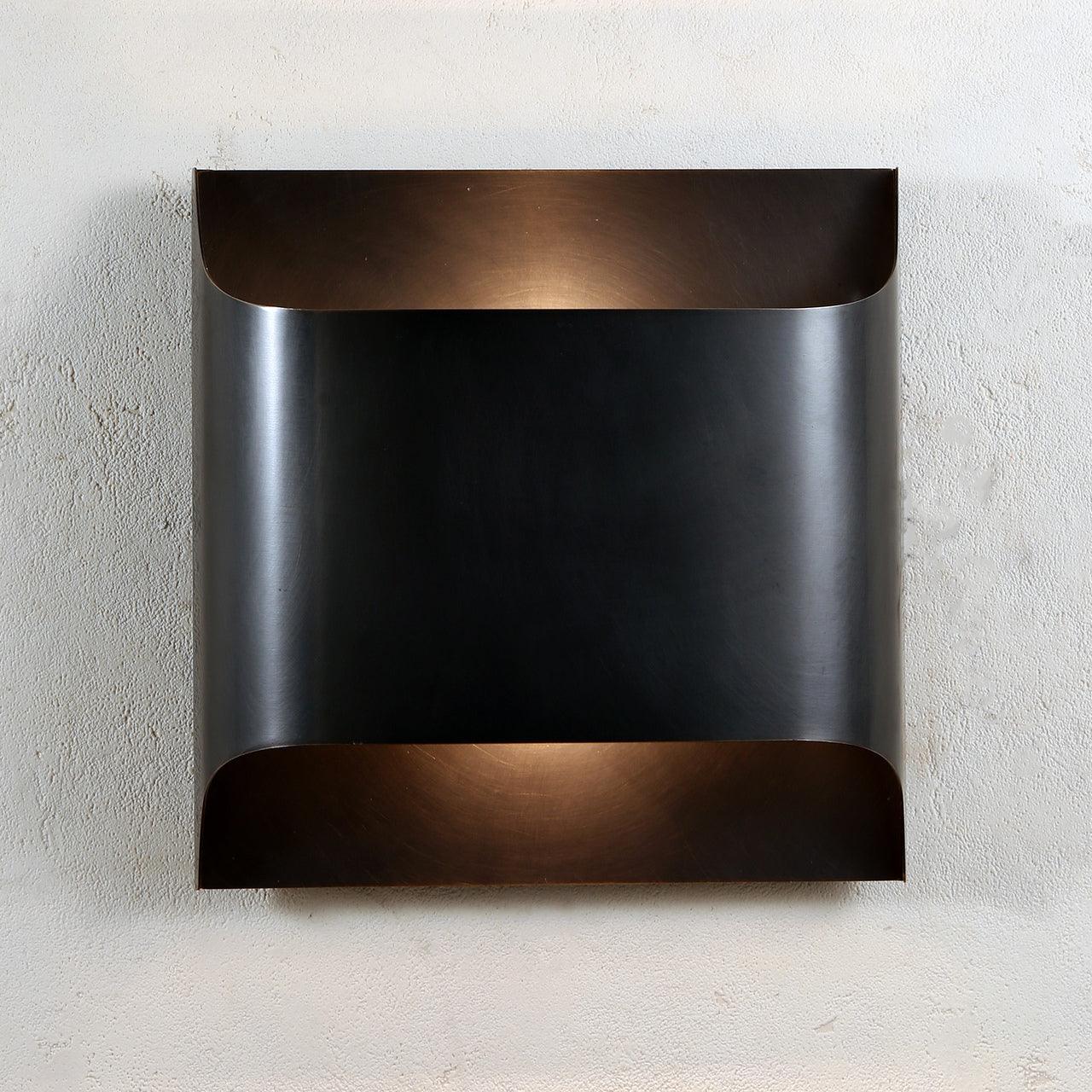 Brass Wall Lamp With Vintage Finish And Oil Coating ∅ 9.8″ x H 9.8″ Dia 25cm x H 25cm (E14 Bulb) Matte Black NALANI