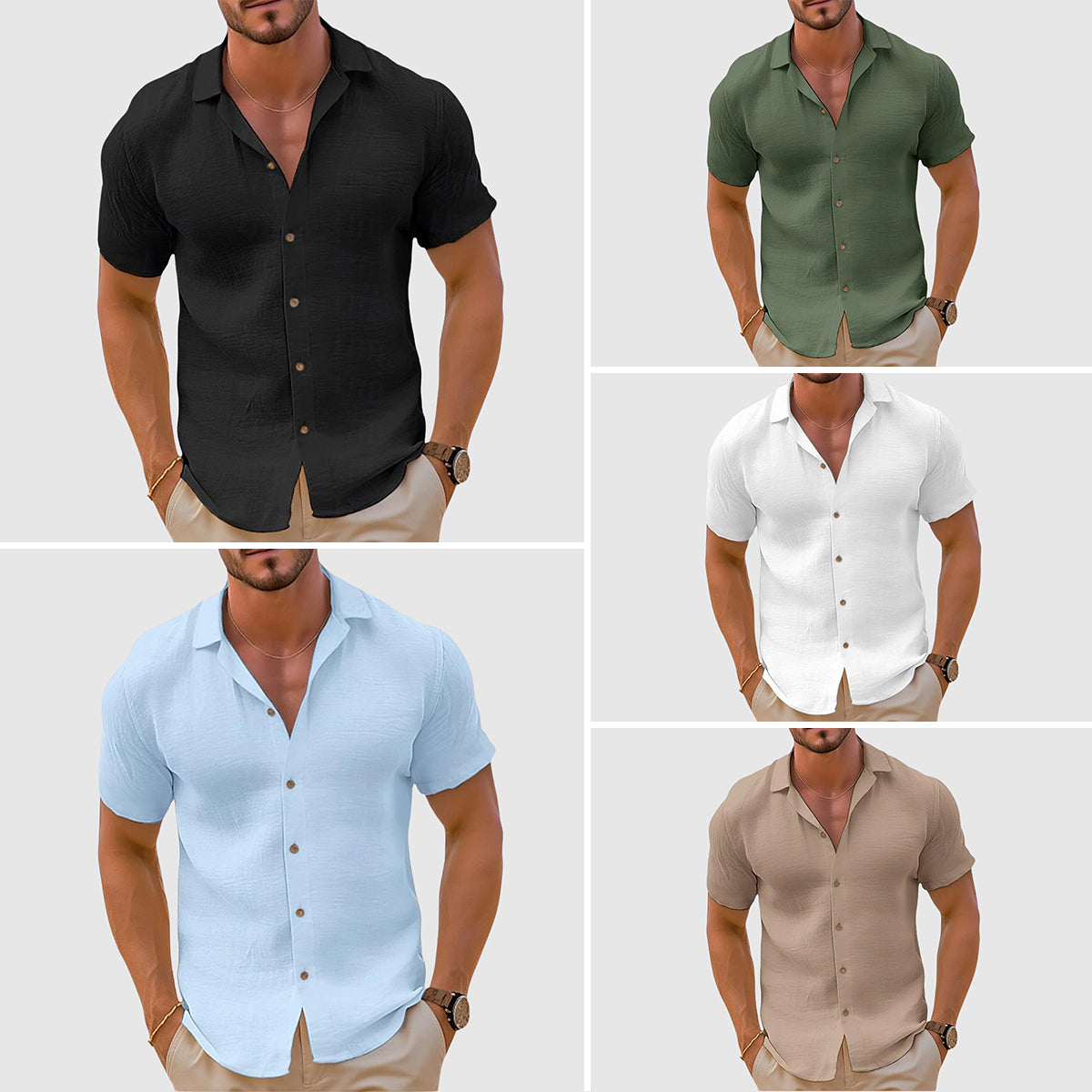 Breathable Casual Shirt With Relaxed Fit And Classic Collar