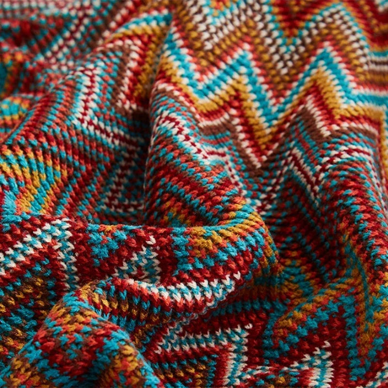 Soft Cozy Boho Plaid Throw Blanket Colorful 130x180 cm NALANI