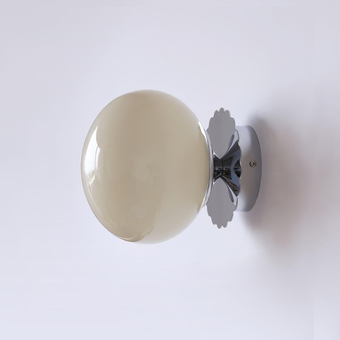 Pink Glass Diffuser Wall Sconces Ceiling Light Modern Metal ∅ 7.9″ x H 7.1″ Dia 20cm x H 18cm Chrome+Beige NALANI