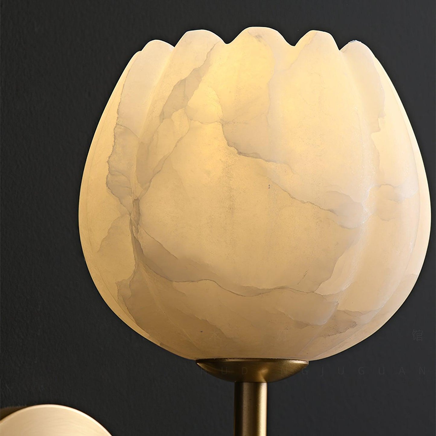 Brass Wall Sconce With Alabaster Flower Accents Design NALANI