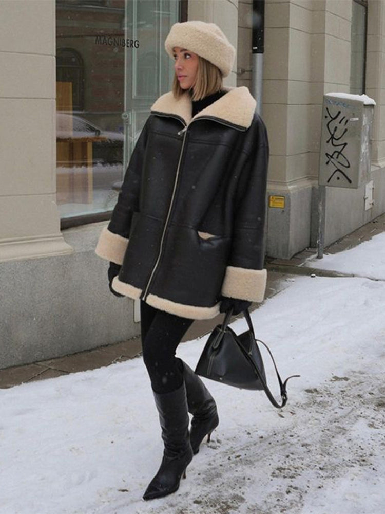 Elegant Warm Fur Coat For Cozy Winter Outerwear Chic XL NALANI
