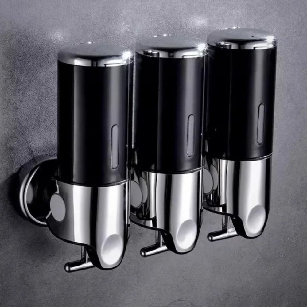 Modern Wall Mounted Soap Dispenser For Bathroom Decor 3 pieces Black NALANI