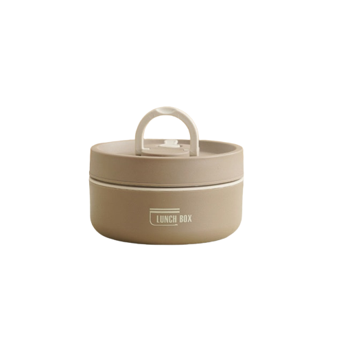 Multi Layer Insulated Lunch Box With Free Carry Bag Brown Small NALANI