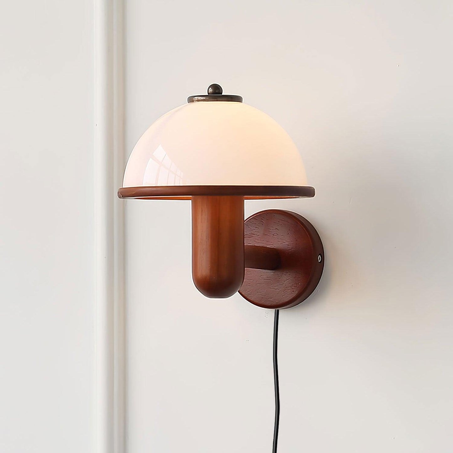 Oak Wood Mushroom Wall Lamp Ambient Living Room Light NALANI