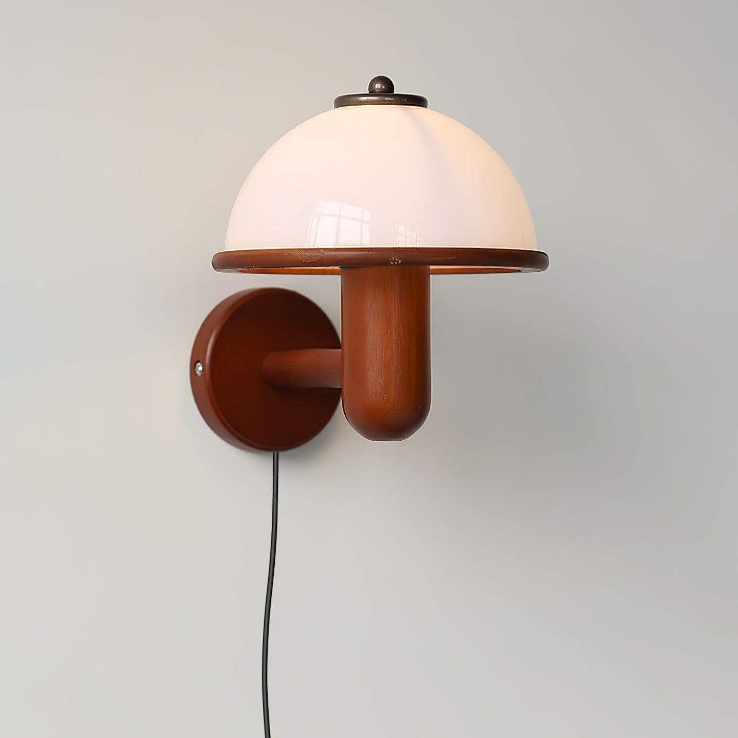 Oak Wood Mushroom Wall Lamp Ambient Living Room Light NALANI