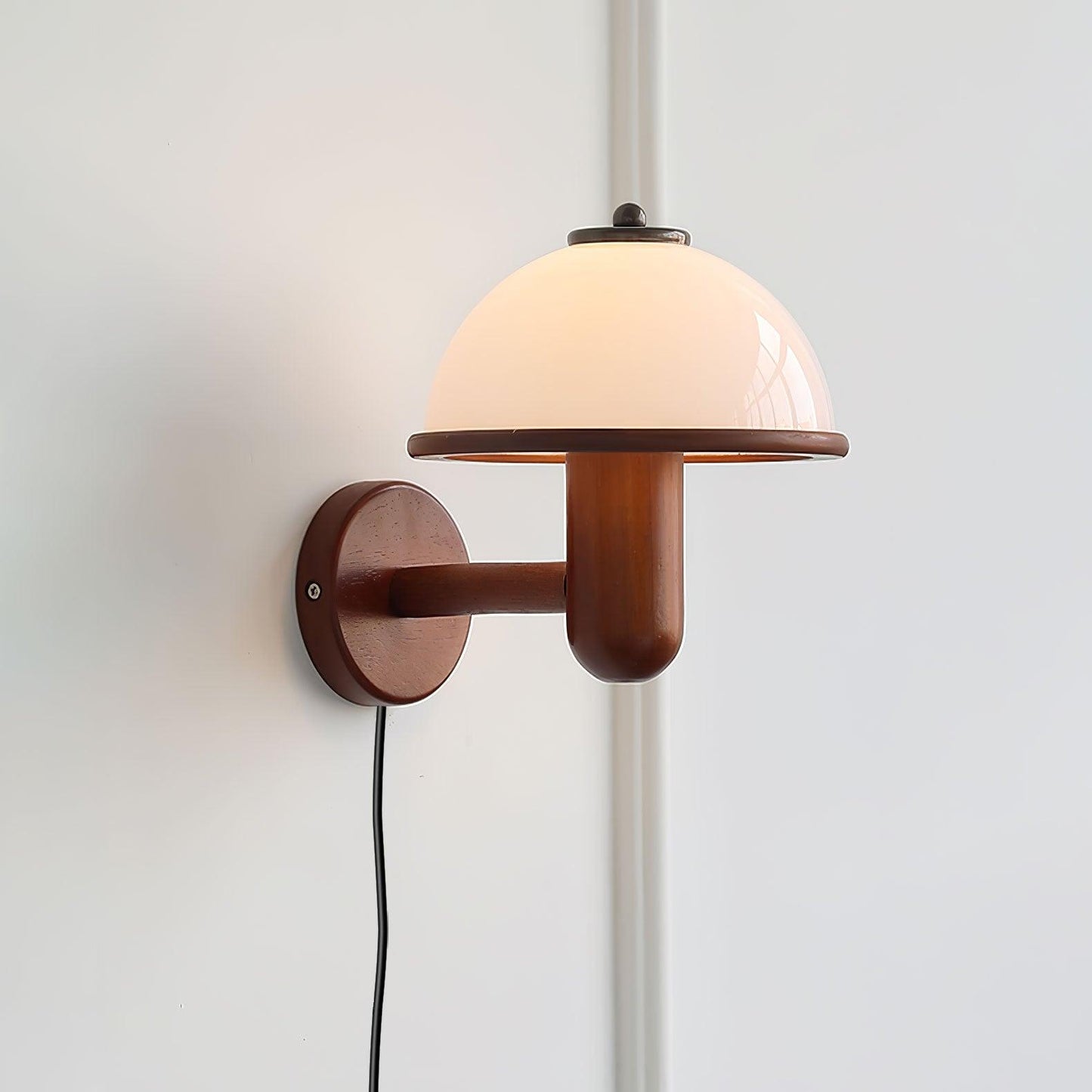 Oak Wood Mushroom Wall Lamp Ambient Living Room Light NALANI