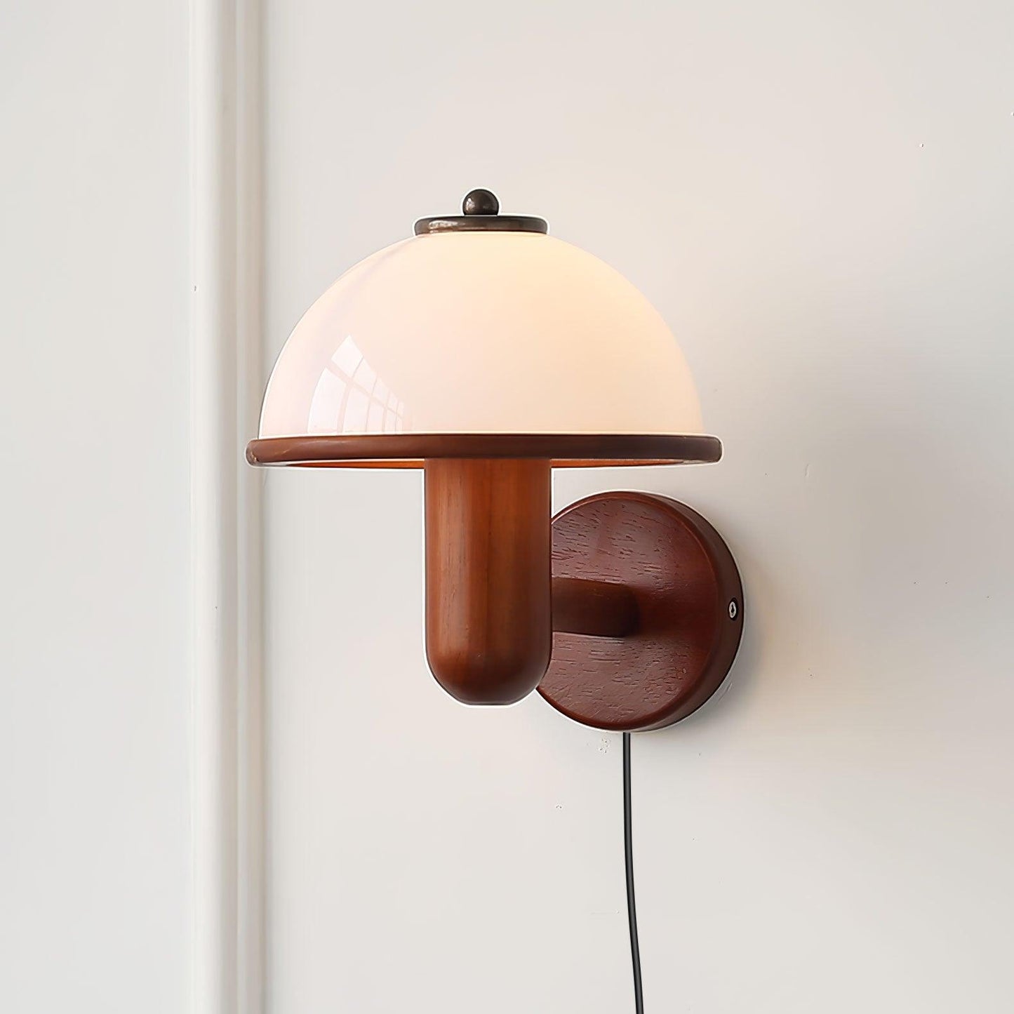Oak Wood Mushroom Wall Lamp Ambient Living Room Light NALANI