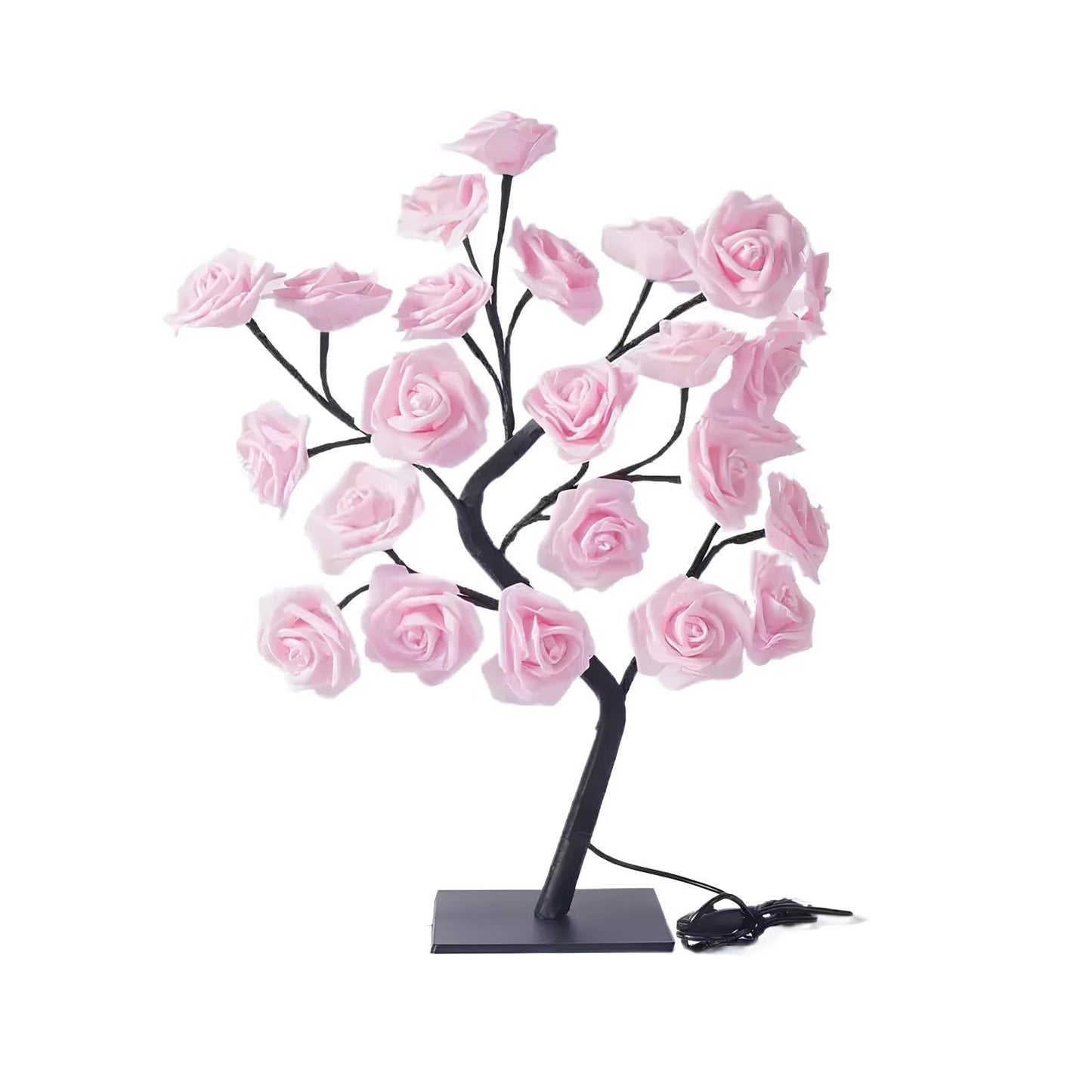 24 LED Rose Tree Night Lamp USB Powered Flower Light Pink NALANI
