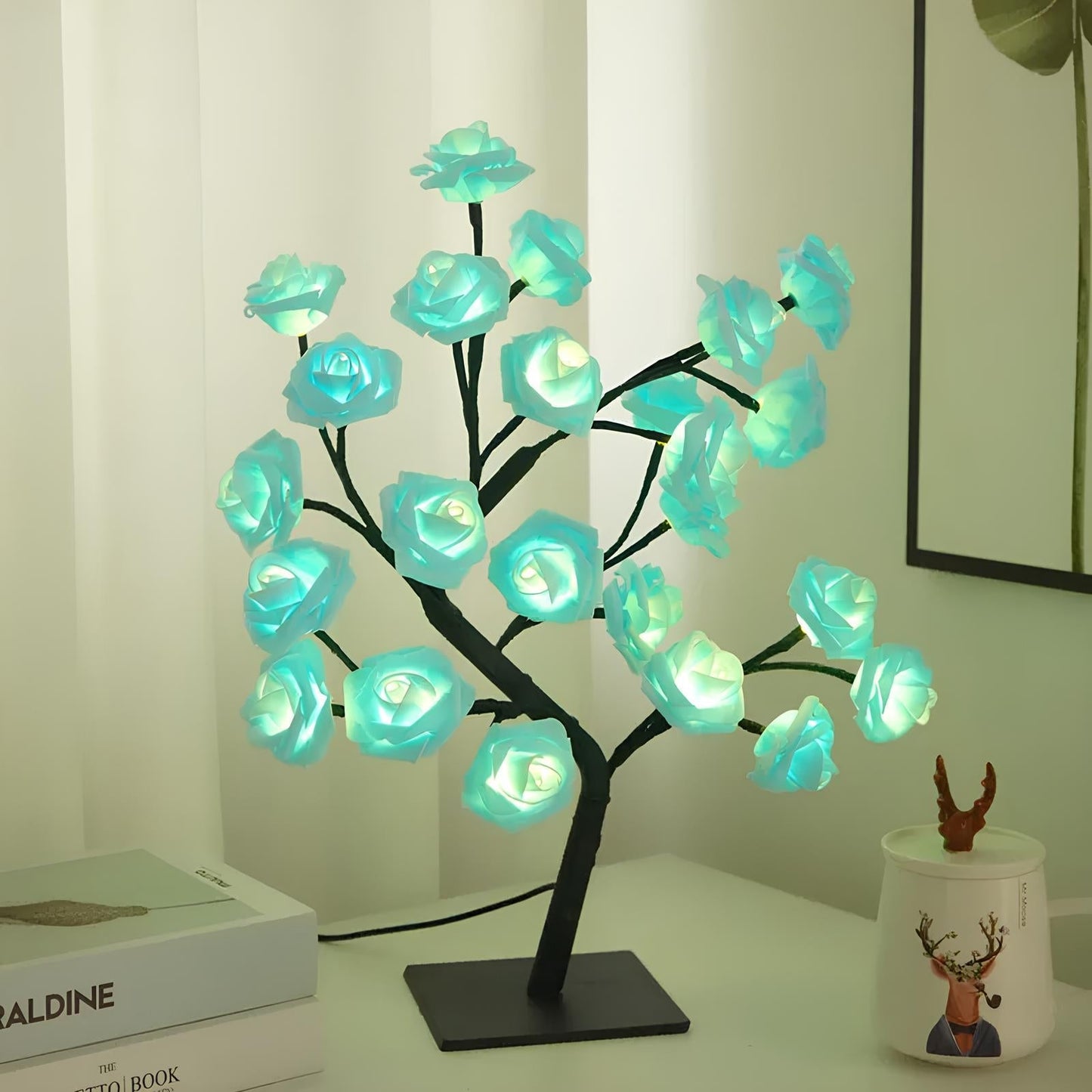 24 LED Rose Tree Night Lamp USB Powered Flower Light NALANI