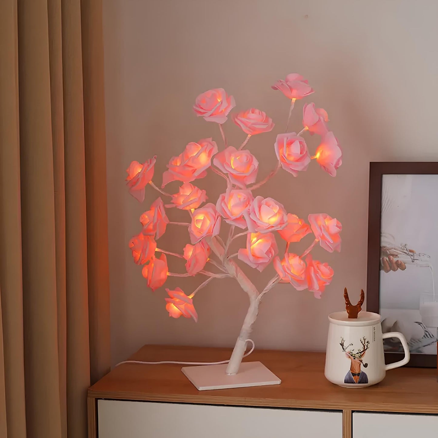 24 LED Rose Tree Night Lamp USB Powered Flower Light NALANI