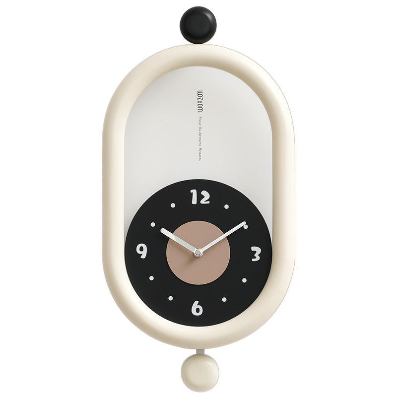 3D Artistic Long Pendulum Clock for Home Decor and Living Room Elegance White NALANI