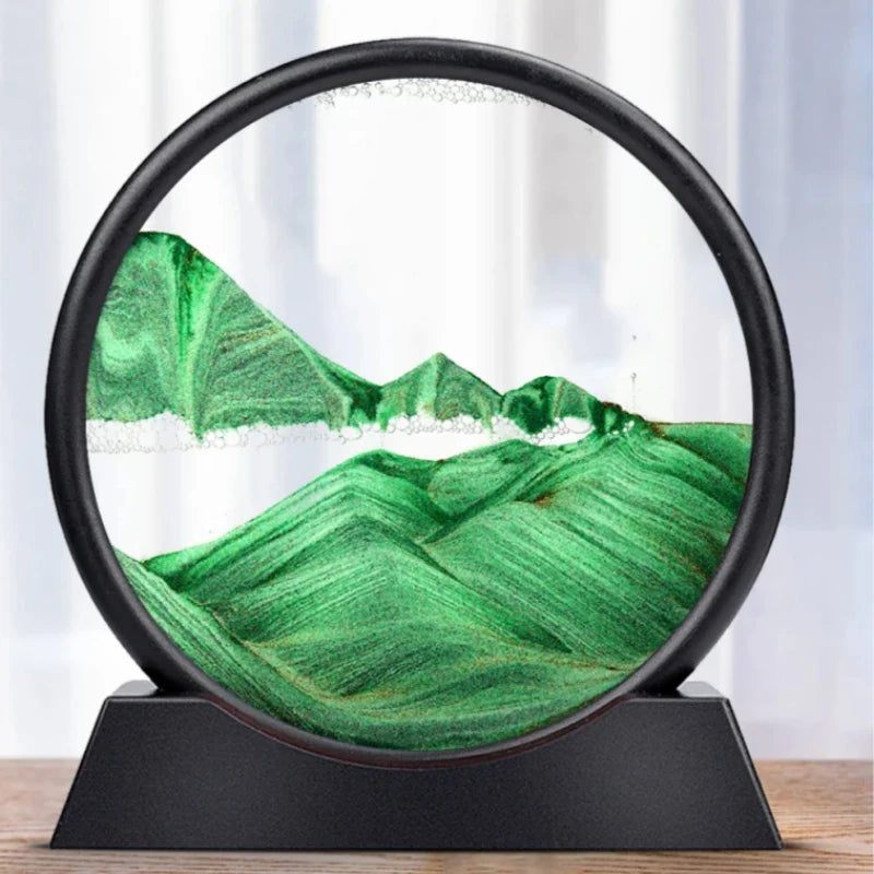 3D Moving Sand Art Deep Sea Sand Sculpture for Relaxation Decor Grass green NaLani