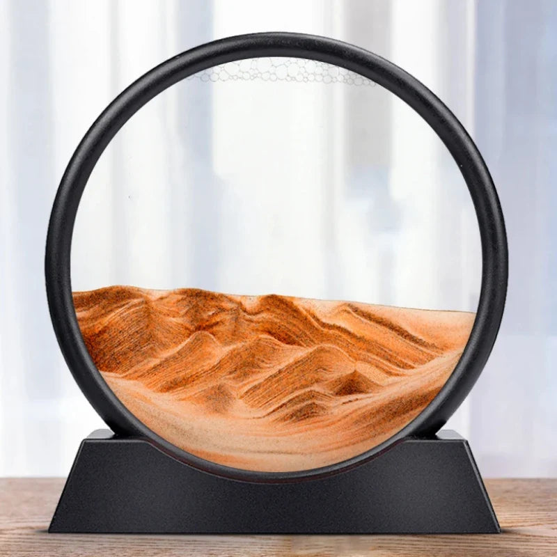 3D Moving Sand Art Deep Sea Sand Sculpture for Relaxation Decor Orange NaLani