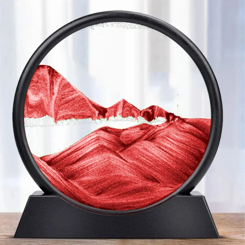 3D Moving Sand Art Deep Sea Sand Sculpture for Relaxation Decor Red rose NaLani