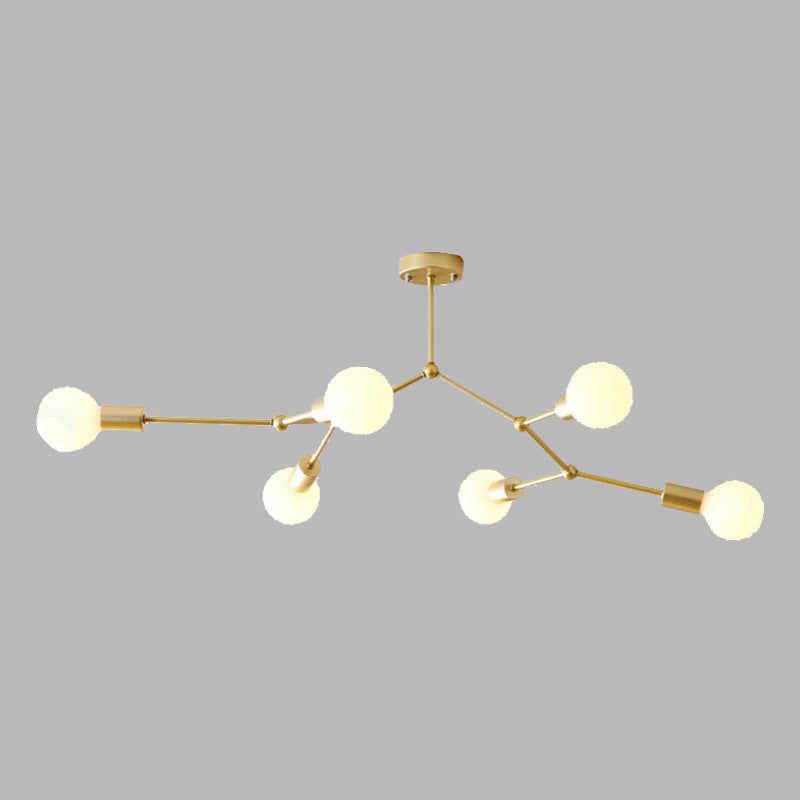 6 Light Branch Chandelier Modern Glass Shade Living Room NALANI