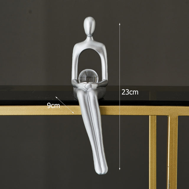 Abstract Book Shelf Decor Figures for Unique Home Accent (Silver) Crystal Ball NaLani