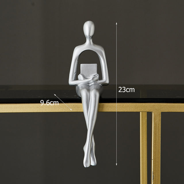 Abstract Book Shelf Decor Figures for Unique Home Accent (Silver) Book NaLani