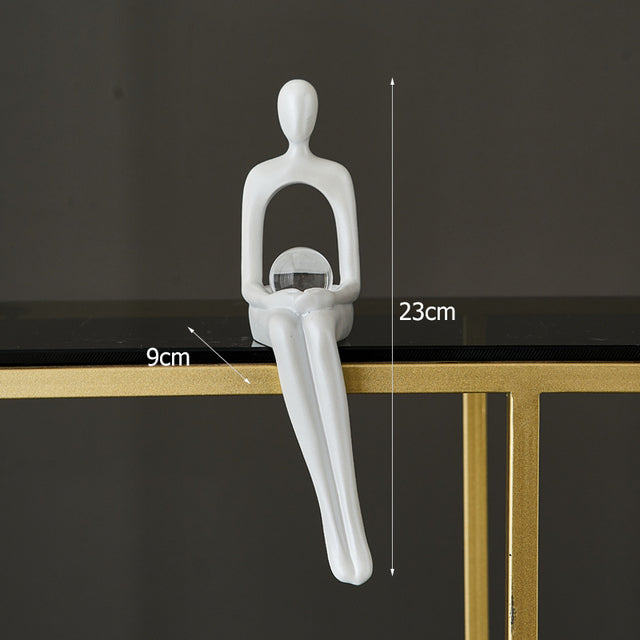 Abstract Book Shelf Decor Figures for Unique Home Accent (Pearl white) Crystal ball NaLani