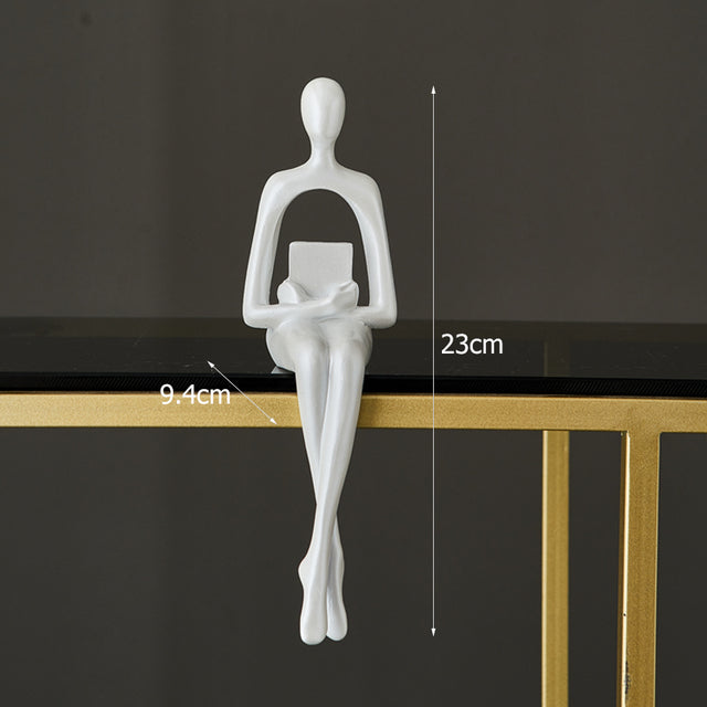 Abstract Book Shelf Decor Figures for Unique Home Accent (Pearl White) Book NaLani