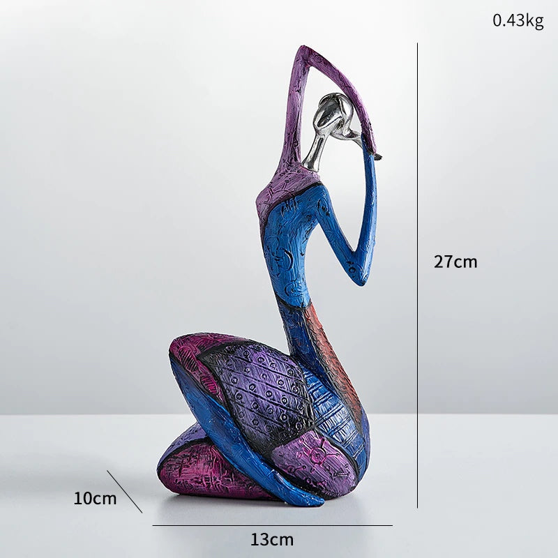 Abstract Cultural Female Sculpture Unique Decorative Art Piece A - Purple NaLani
