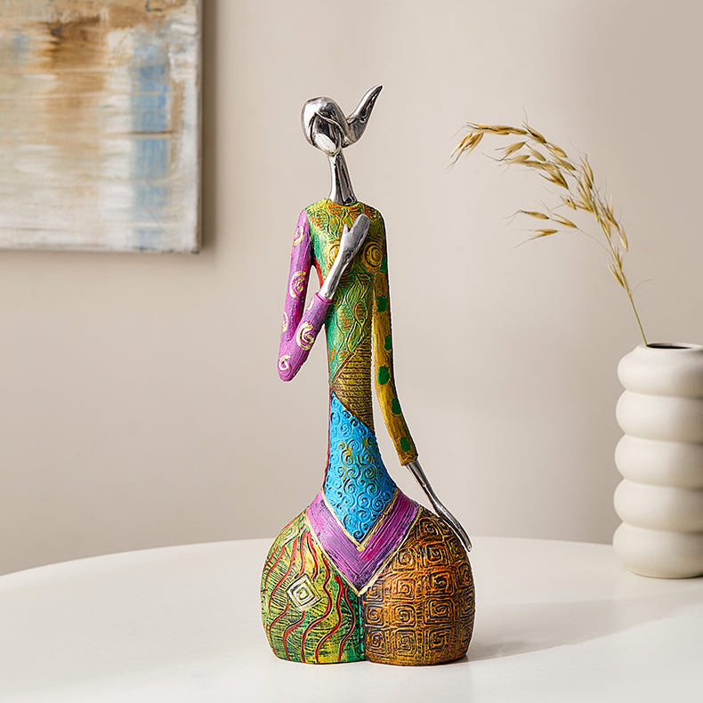 Abstract Cultural Female Sculpture Unique Decorative Art Piece NaLani