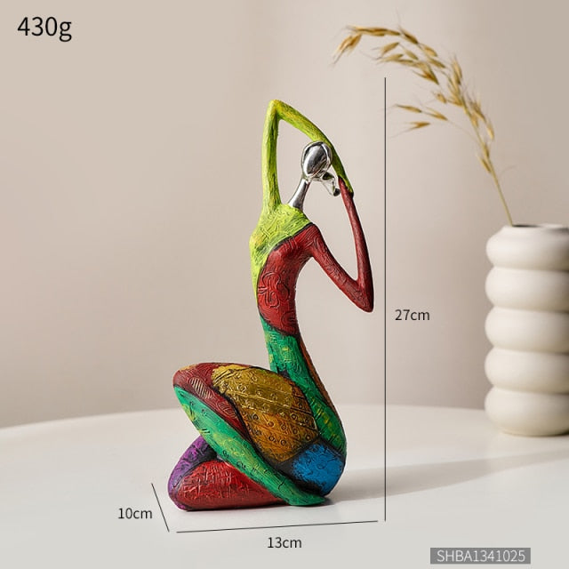 Abstract Cultural Female Sculpture Unique Decorative Art Piece A - Green NaLani