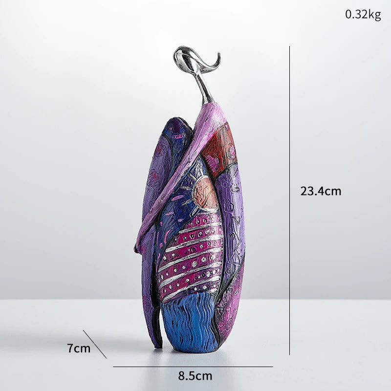 Abstract Cultural Female Sculpture Unique Decorative Art Piece B - Purple NaLani