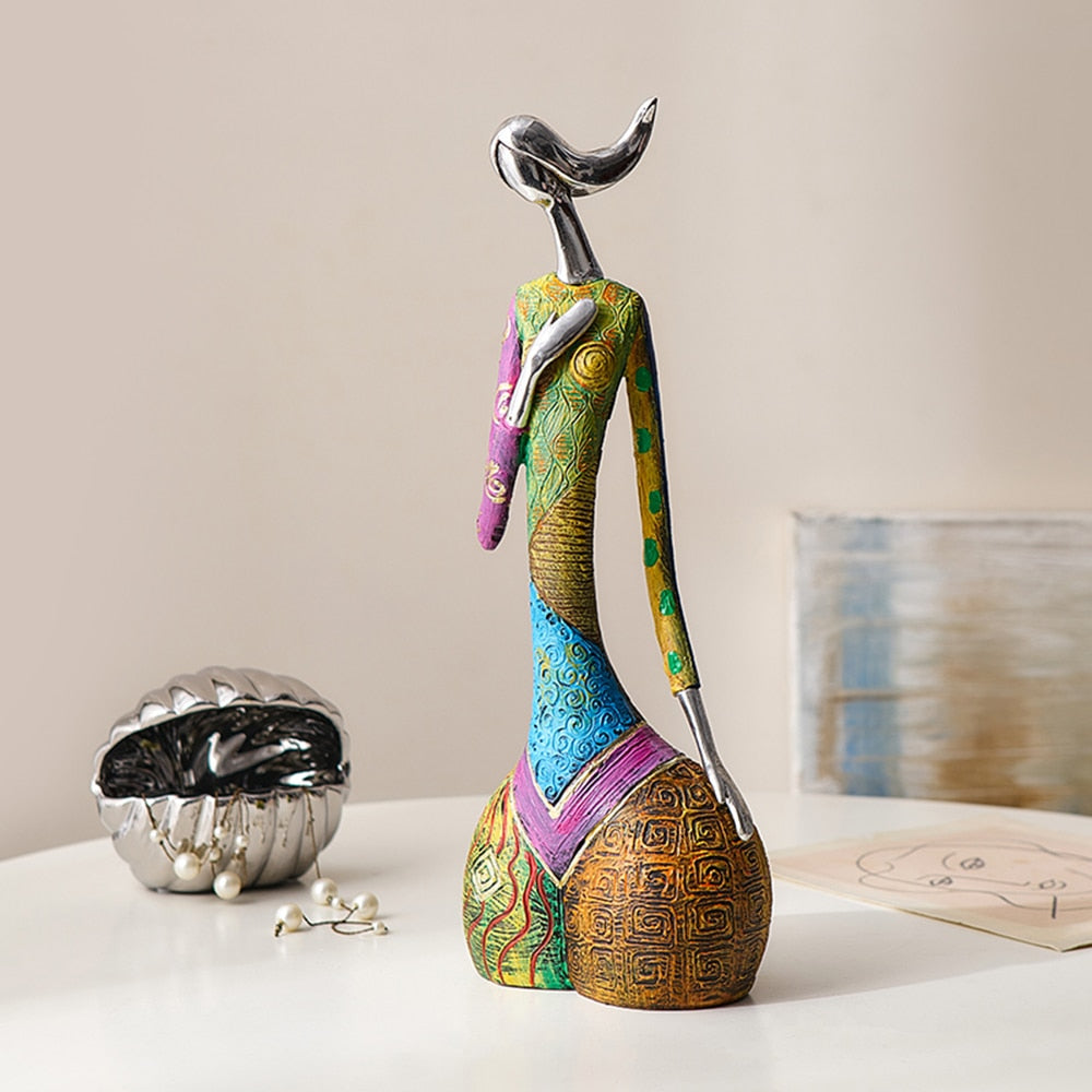 Abstract Cultural Female Sculpture Unique Decorative Art Piece NaLani