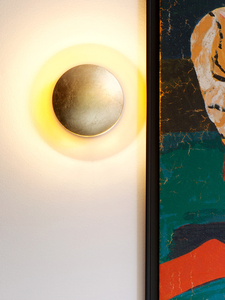 Adjustable Disc Wall Lamp With Nickel Front Disk Modern NALANI