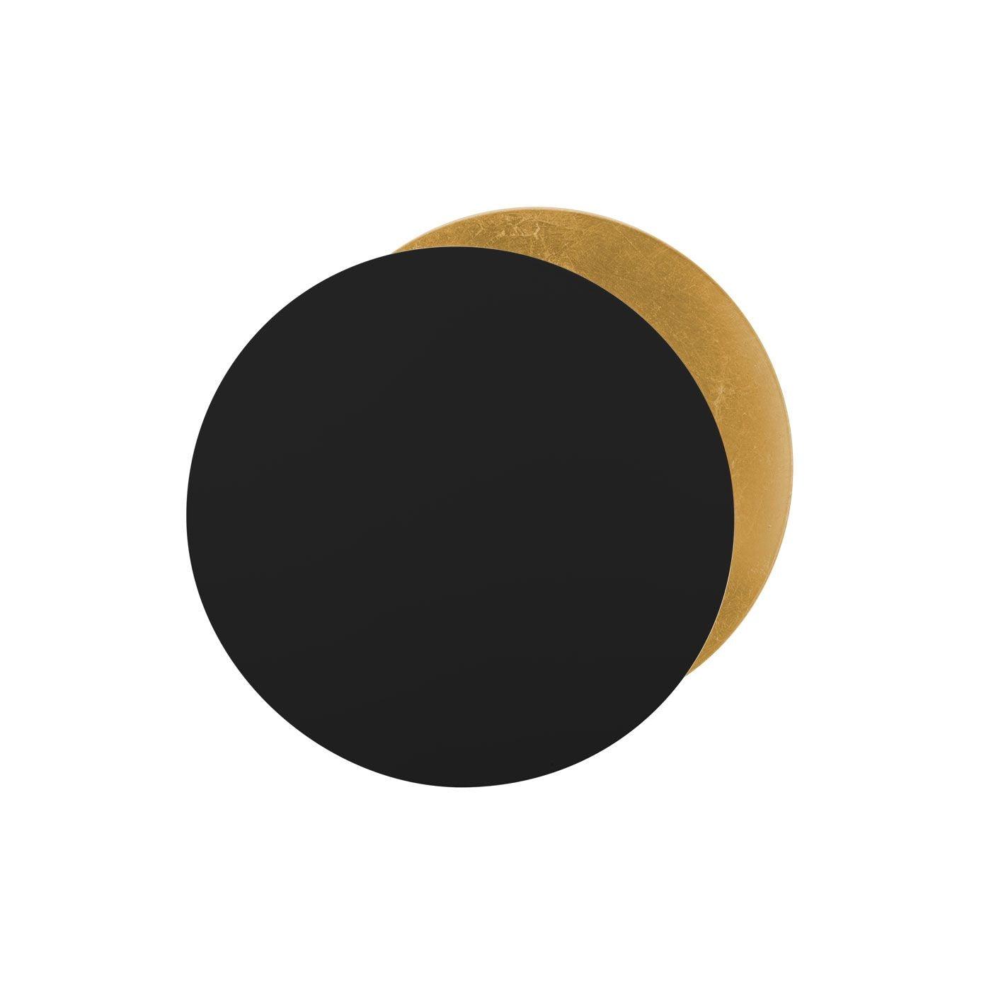 Adjustable Disc Wall Lamp With Nickel Front Disk Modern Black & Gold NALANI