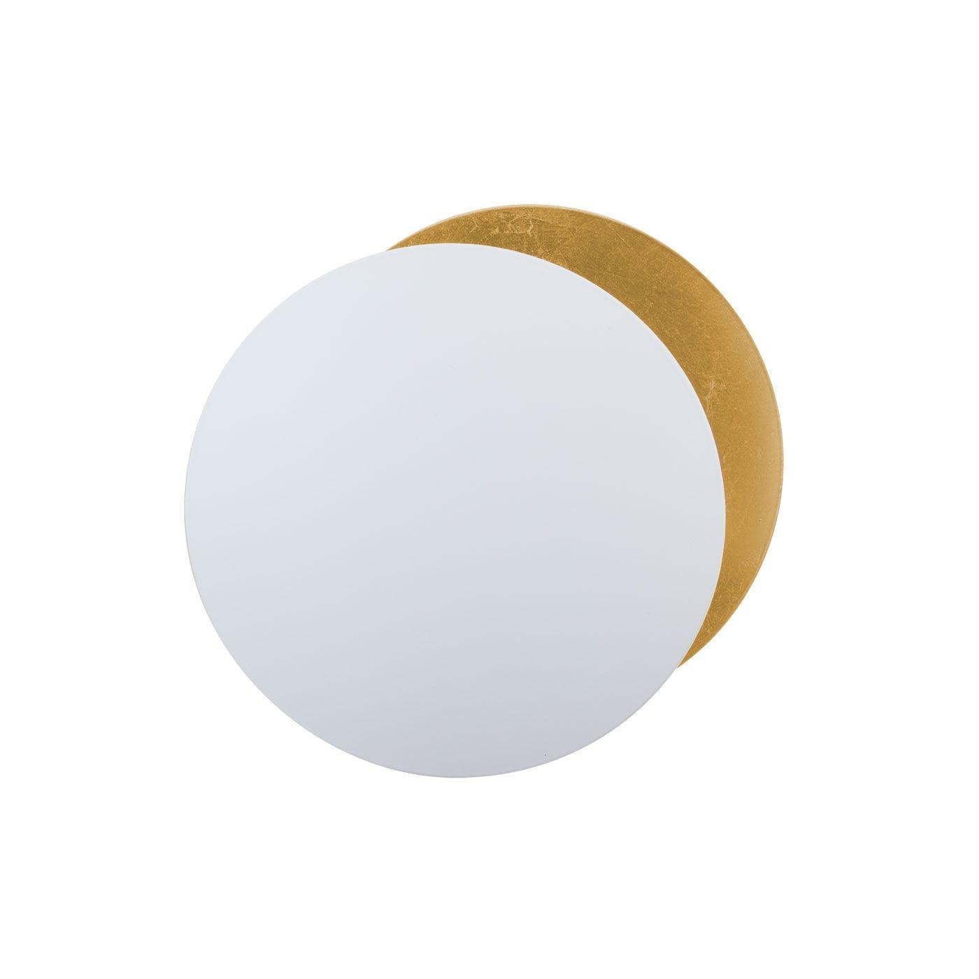 Adjustable Disc Wall Lamp With Nickel Front Disk Modern White & Gold NALANI