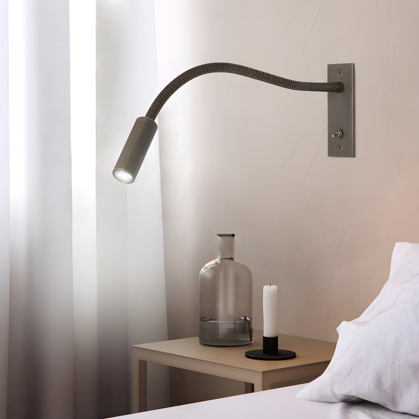 Adjustable Gooseneck Wall Lamp for Reading and Task Light NALANI