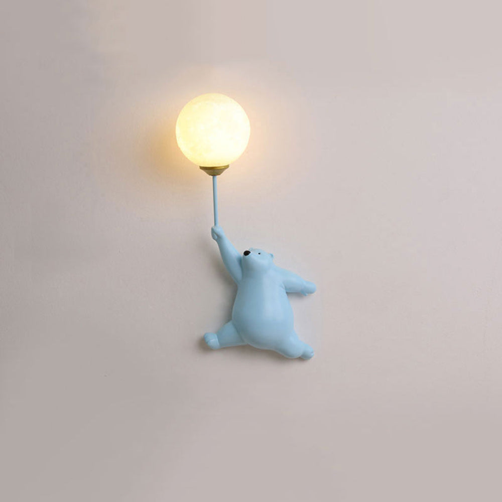 Adorable Bear Balloon Wall Lamp for Kids Room Decoration Blue Bear's right hand NaLani