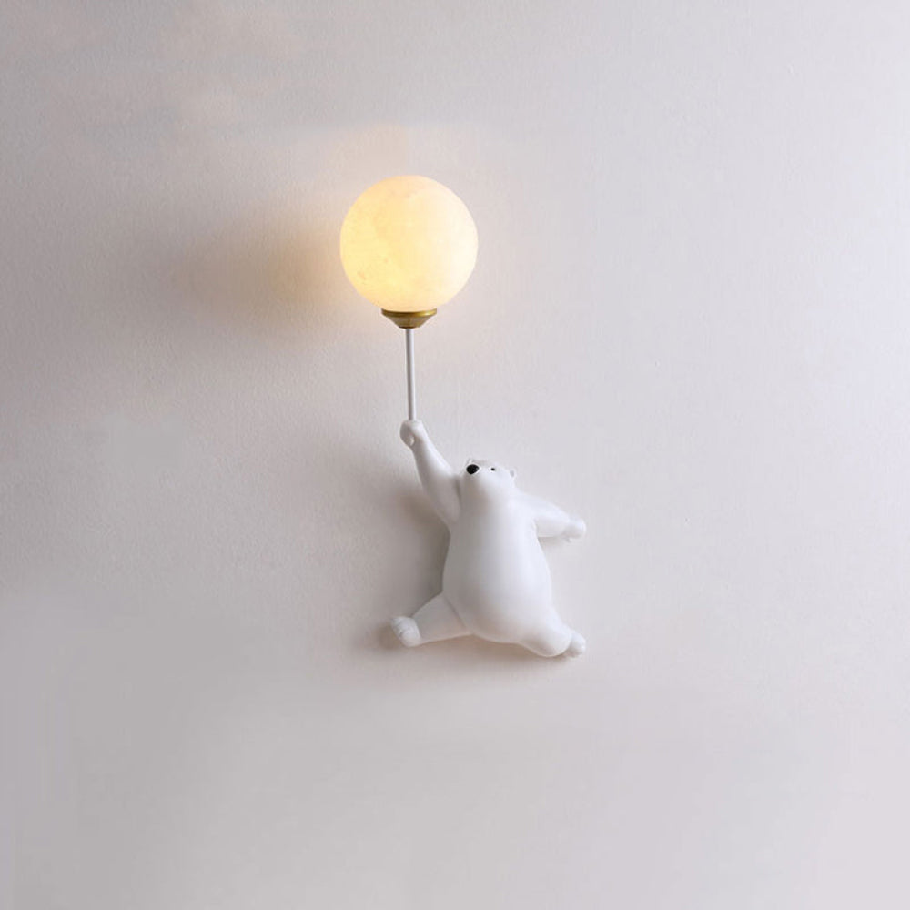 Adorable Bear Balloon Wall Lamp for Kids Room Decoration White Bear's right hand NaLani