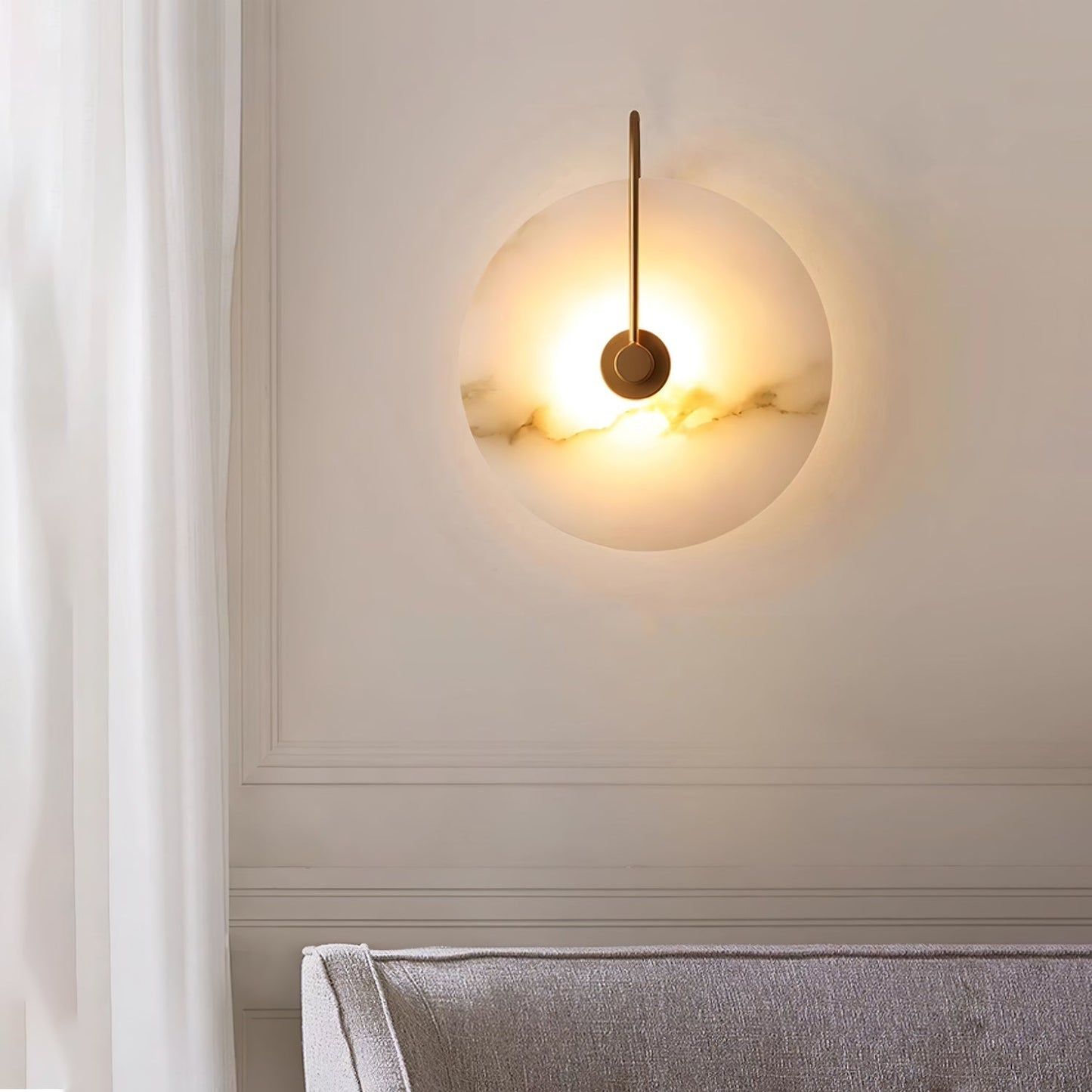 Alabaster LED Wall Sconce With Warm Ambient Glow Lighting NALANI