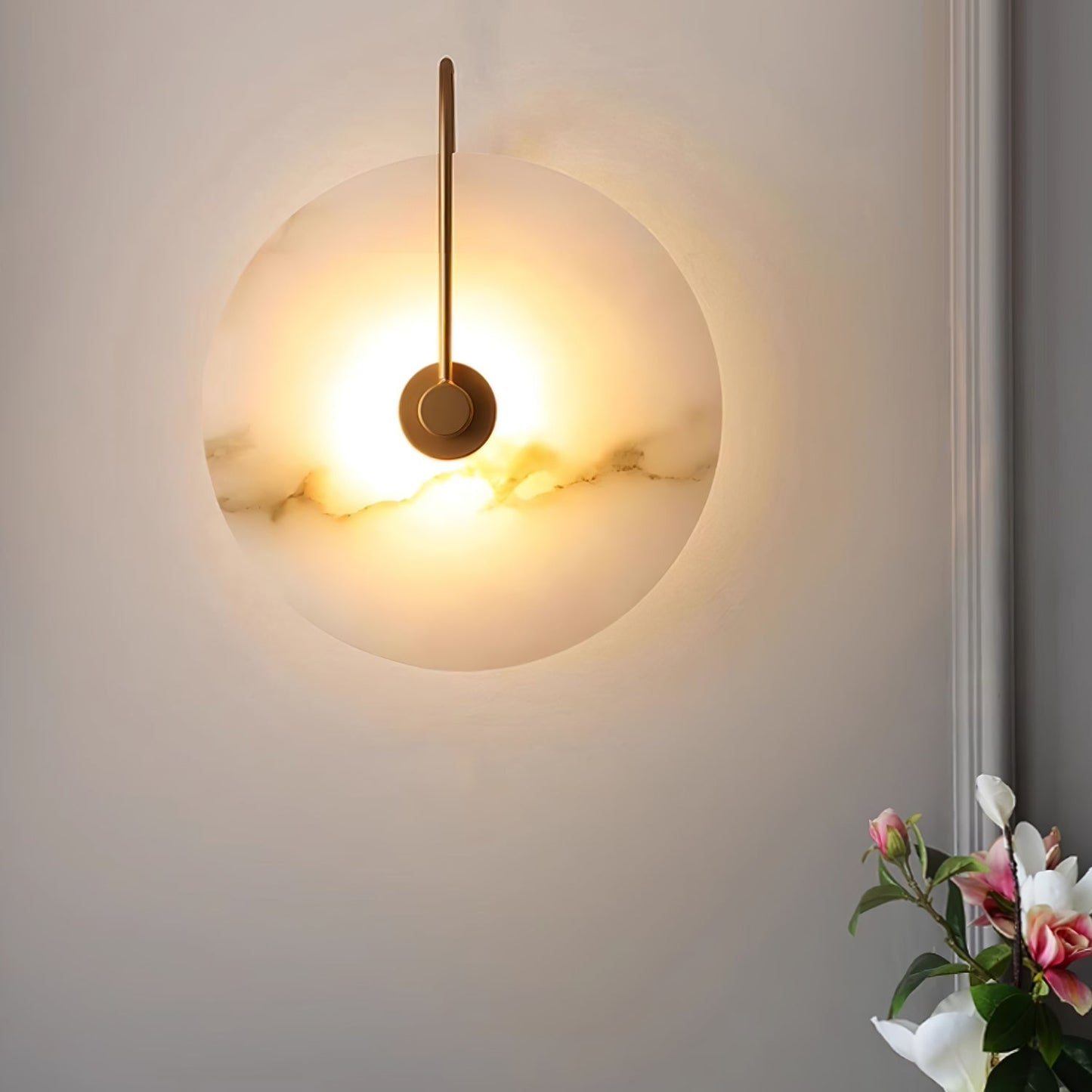 Alabaster LED Wall Sconce With Warm Ambient Glow Lighting NALANI