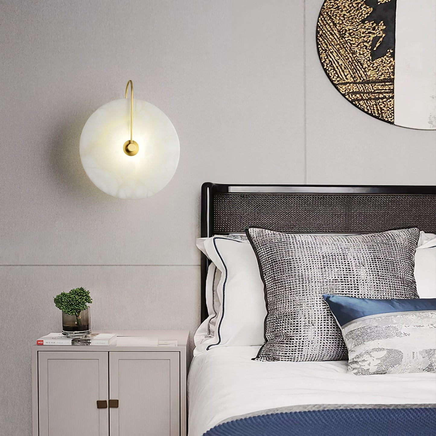 Alabaster LED Wall Sconce With Warm Ambient Glow Lighting NALANI