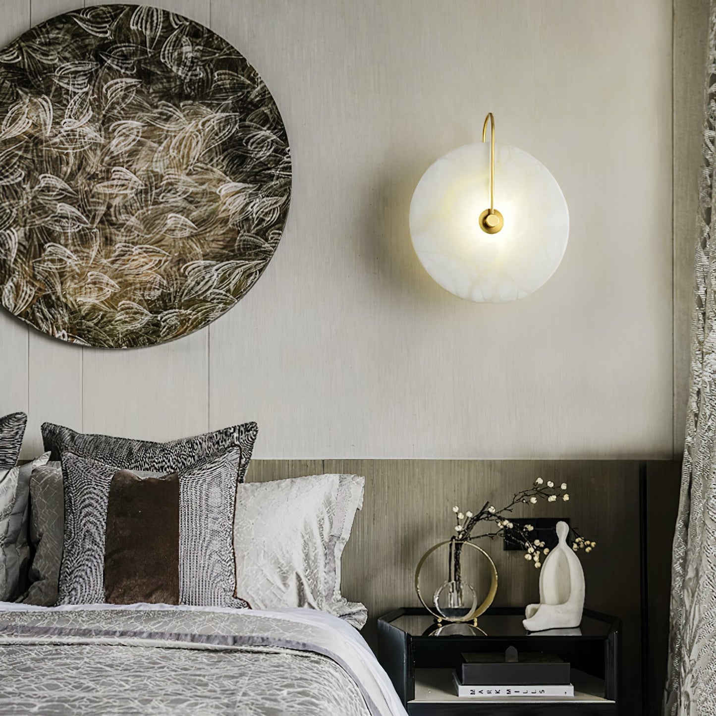 Alabaster LED Wall Sconce With Warm Ambient Glow Lighting NALANI