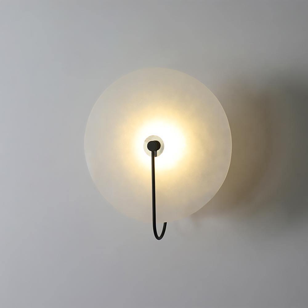 Alabaster LED Wall Sconce With Warm Ambient Glow Lighting Black NALANI