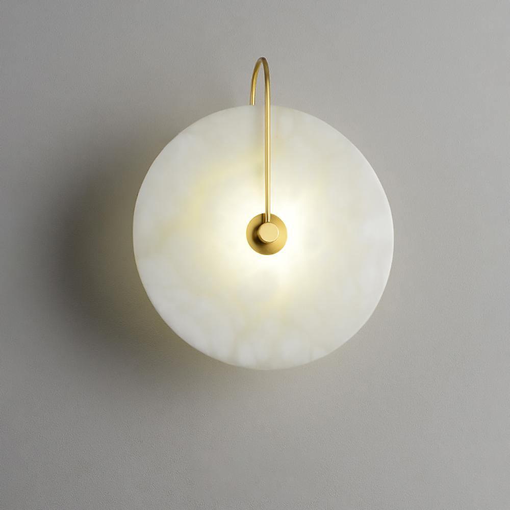Alabaster LED Wall Sconce With Warm Ambient Glow Lighting Gold NALANI