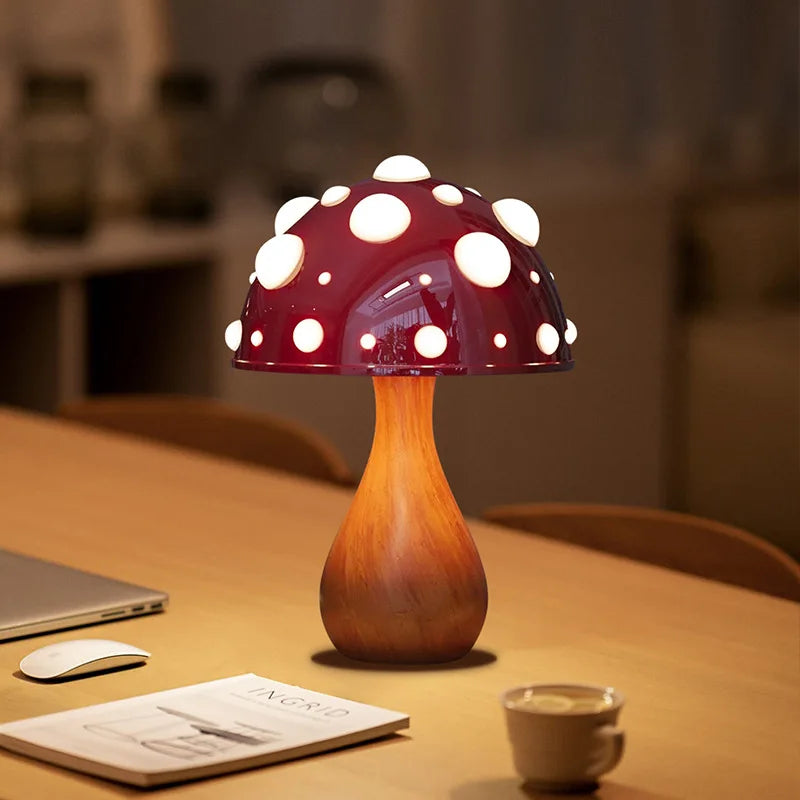 Amanita Mushroom Table Lamp With Soft Ambient Glow NALANI
