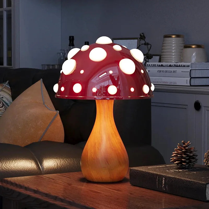 Amanita Mushroom Table Lamp With Soft Ambient Glow NALANI