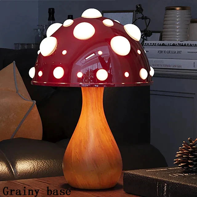 Amanita Mushroom Table Lamp With Soft Ambient Glow Brown NALANI