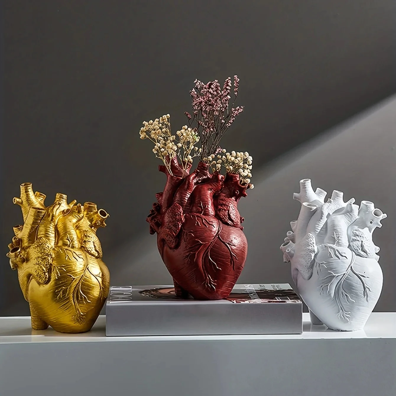 Anatomical Heart Shaped Vase for Fresh or Dried Flowers NALANI